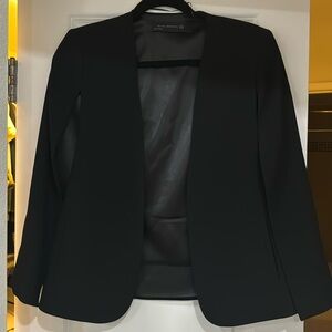 Zara Women Black Blazer/cape - Extra Small